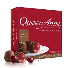 Queen Anne Chocolate Cordial Cherries Gift Box 20 Count 13.2 oz Treats