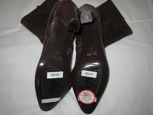 NEW Aquatalia by Marvin K ZOLY Patent Leather Snakeskin Ankle Boots 6 - Picture 3 of 3