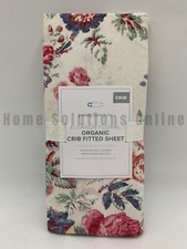 Pottery Barn Baby Eleanor Floral Organic Crib Fitted Sheet Ivory Multi 9975H