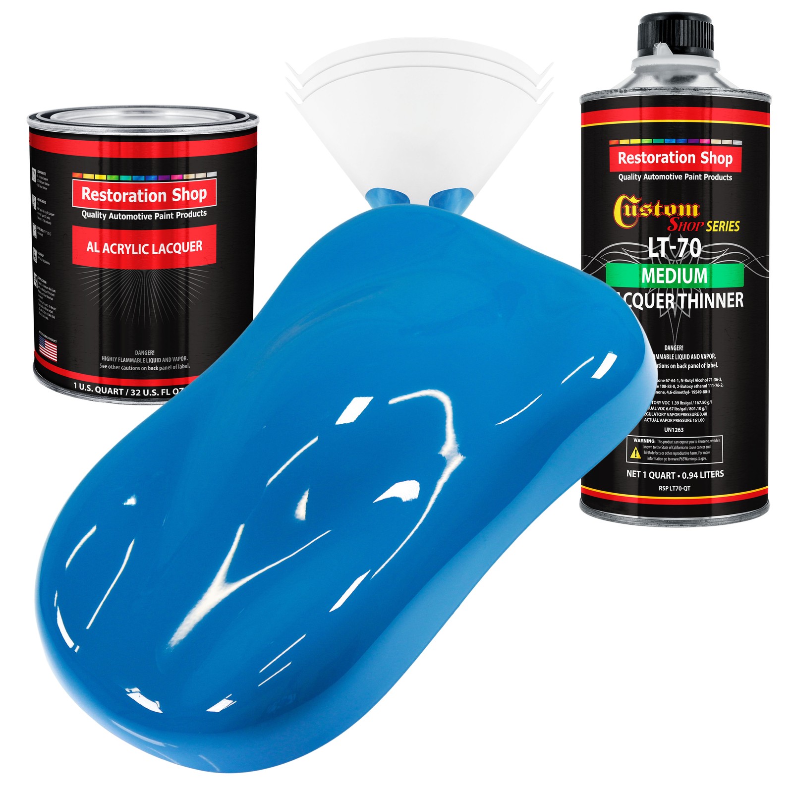 Speed Blue Acrylic Lacquer Quart Car Paint Kit with Medium Thinner  