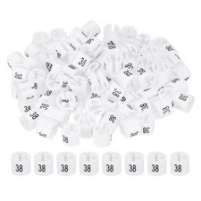 100 Pcs Clothes Hanger Markers, Number 38 Tag for Clothing Hangers, White