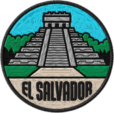 El Salvador Patch for Clothes Volcano Tropical Flag Travel   Embroidered Iron on