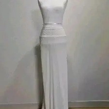 Rick Owens White Long Skirt