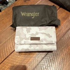 Wrangler Pink Camo Print Canvas Clutchcrossbody Free Shipping