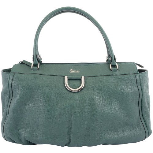 GUCCI Bag Used Tote Shoulder Ladies Abiba Bag Leather Green A4 Large 341491