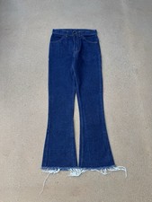 Vintage 70  s Levi  s 646 Orange Tab Bellbottom Flare Dark Denim Jeans Size 27x30