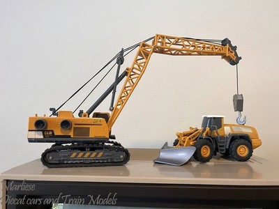 GLW Engineering Series 1:50 Scale Crawler Crane & Wheel Loader Diecast Lot of 2