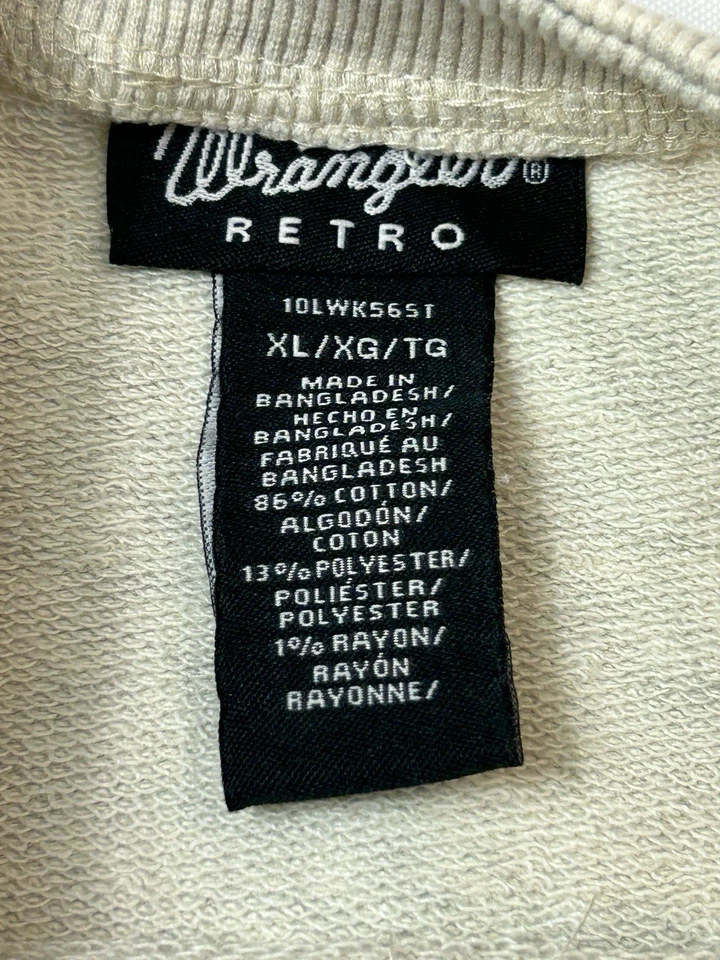 Wrangler Retro Sweatshirt Womens XL Gray Aztec Logo Pullover Crew Neck Snap Hem - Imagem 3 de 4