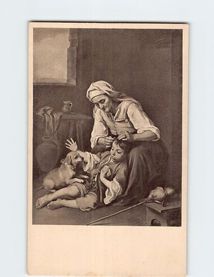 #ad Postcard Old Woman Cleaning a Boy#x27;s Hair by Bartolomé Esteban Murillo $3.49