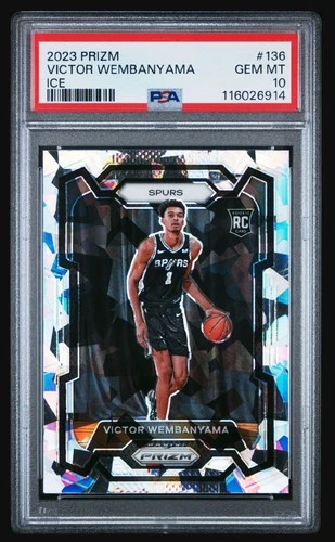2023-24 Panini Prizm Victor Wembanyama RC Prizm Ice Rookie #136 Spurs PSA 10