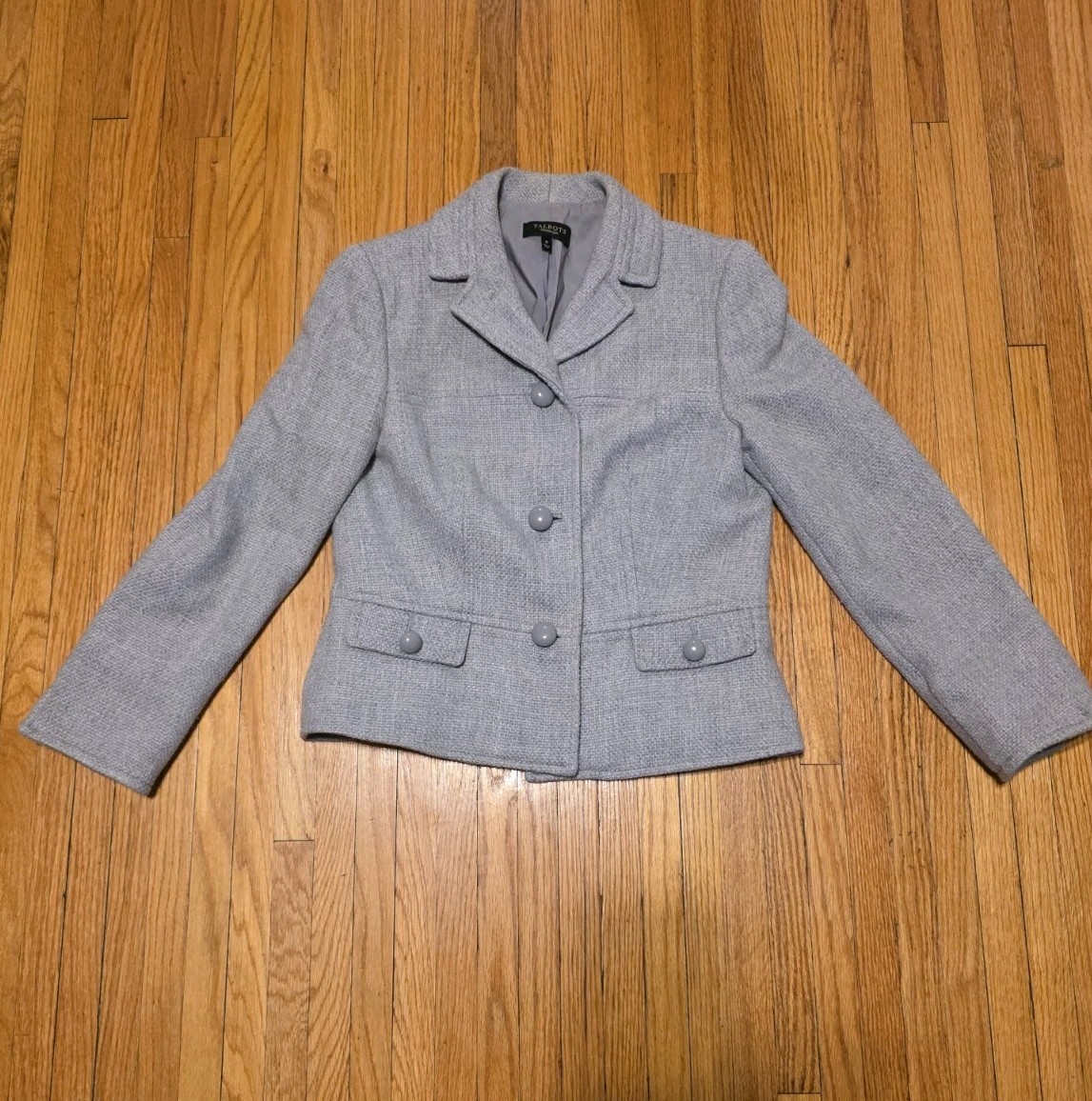 Talbots Women's Gray Blazer Suit Jacket Size 10  Wool Blend