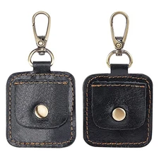  2 Pcs Coin Holder Leather Coin Holder Keychain Leather Key Chain Snap Open 