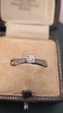 Diamond Engagement Ring, White Gold Hallmarked Solitaire Beautiful 