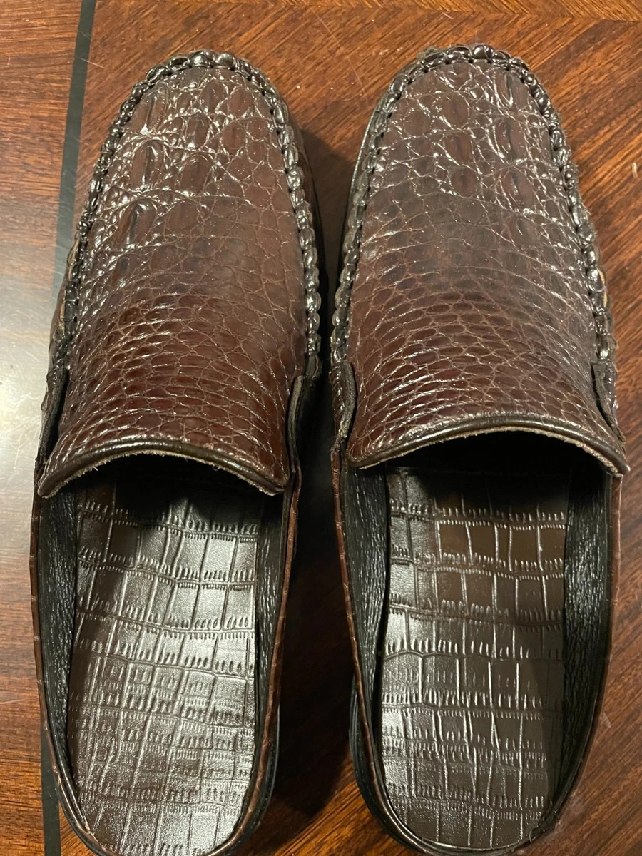 Carlo Di Nuzzo Italy Genuine Alligator and Suede Shoes Sz 8.5 Vintage Luxury Genuine Alligator In Men main image 4