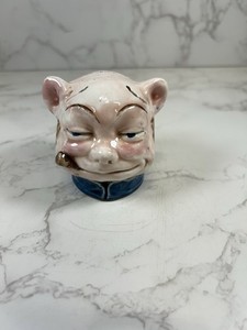 RARE vintage Pottery Ceramic Anthropomorphic Bankhead Pig Coin Bank Novelty