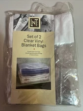 NEW Linens N Things Pack Of 2 Clear Vinyl Blanket Bags 21” X 18” X 6”