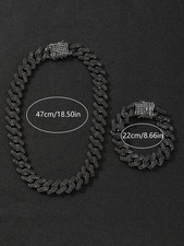 Stylish Diamond Hiphop CUBAN Chain Necklace, Men Women Streetwear, Great Gift