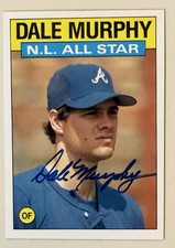 1986 Topps Baseball #705 Dale Murphy All-Star - Signed Autograph - Braves