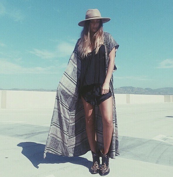 Vintage Archival Cleobella Printed Maxi Duster Kimono Vest Free People