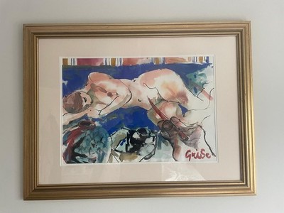 Hendrik Grise; Mischbild Gemälde, 'weibliches Modell' und 'Abstrakt'