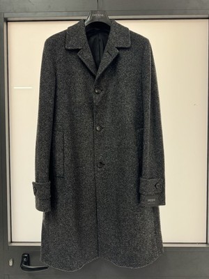 Breras Rennes Mantel Einreihig aus Reiner Wolle Grau Herren 52