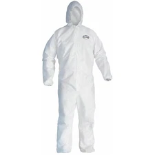 Kleenguard 46112 Hooded Disp. Coveralls, White, M, Pk25