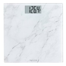 Taylor Digital Glass Bathroom Scale - Marble Design White