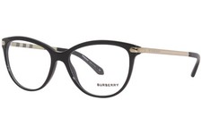 Burberry BE2280 3001 Eyeglasses Frame Women's Black Full Rim Cat Eye 54mm