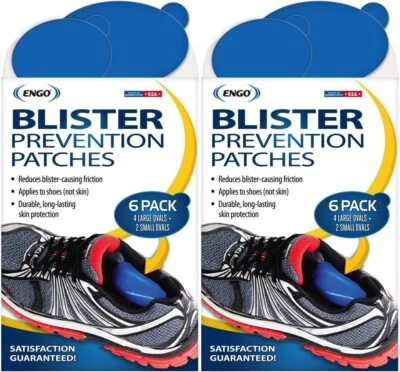 ENGO NEW Blister Prevention Patches Plasters 6 Pk 4 Large Ovals 2 Small Ovals TWIN PK