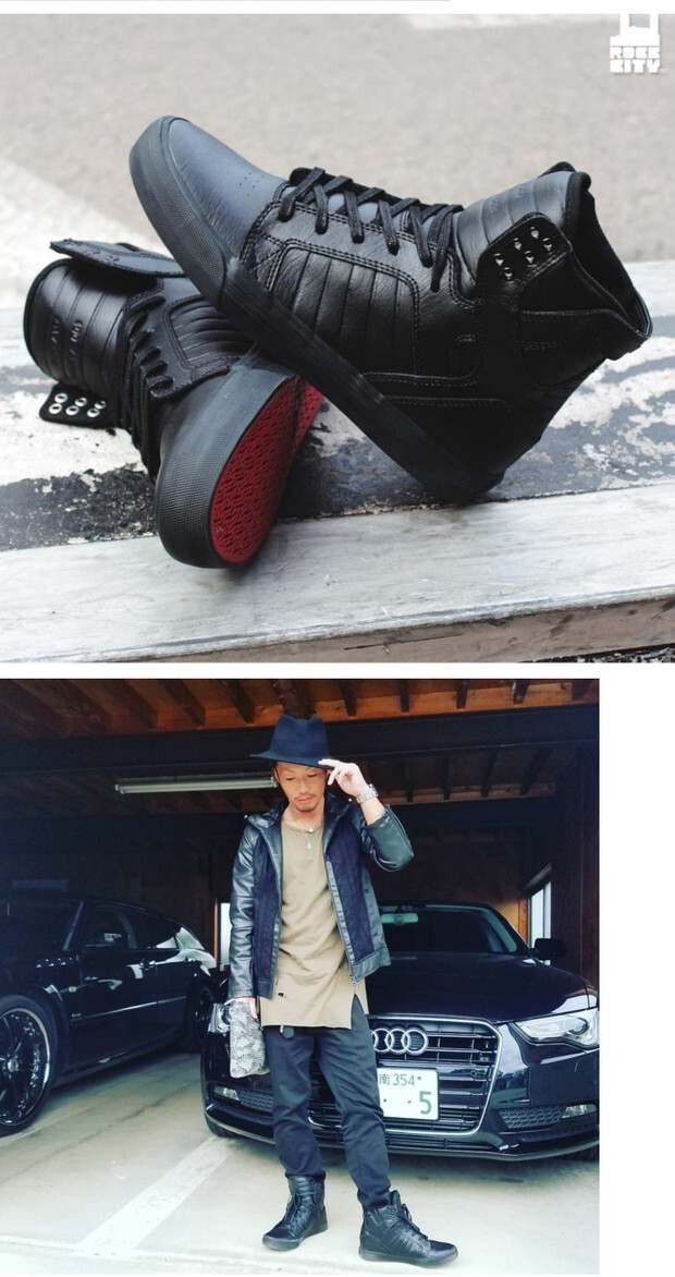 NEW Supra Men's Supra Skytop HF Black Warrior black with red sole