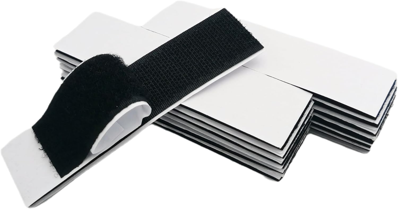 16-Pack 1x4 Inch Heavy-Duty Hook and Loop Strips with Adhesive Backing