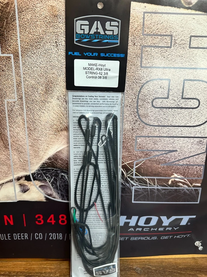 Gas Bowstrings Hoyt RX-8 Ultra Strings w/Speed Nocks RX8 Ultra Black