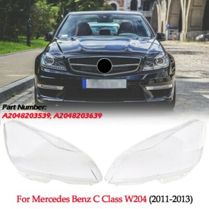 2x Scheinwerferblenden Glas Scheinwerfer Abdeckung Fur Benz C Klasse W204 11 13 Ebay