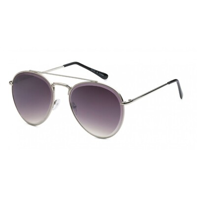 Round Sunglasses Silver Frame Gray Gradient Lens Fashion Sun Glasses Pilot New