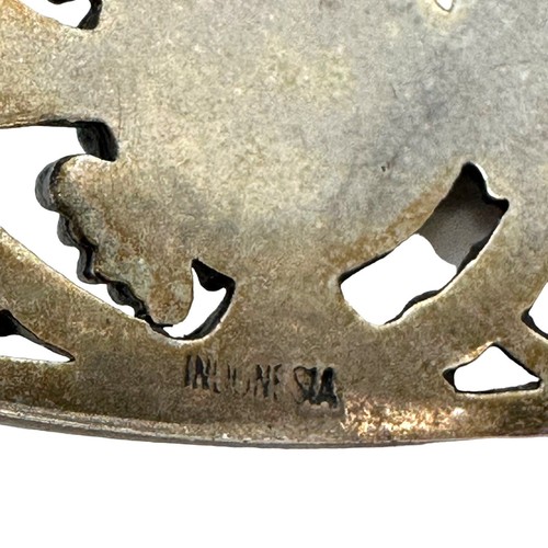 Orecchini Clip Bracciale Vintage Tono Argento Lavoro Aperto Filigrana Incorporato Strass - Foto 10 di 14