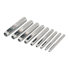 9pc Heavy-Duty HOLLOW HOLE PUNCH SET, Gasket Vinyl Plastic Rubber Leather