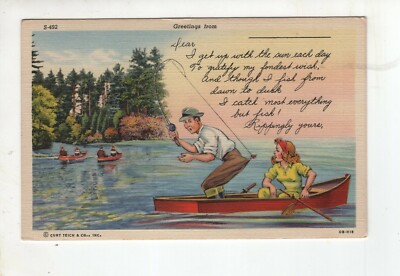 Vintage Comic Post Card - I get up with the sun each day....
