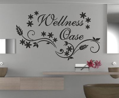 Wandtattoo Wandaufkleber Aufkleber Bad WC Tattoo Wellness Relax Beauty Oase 18