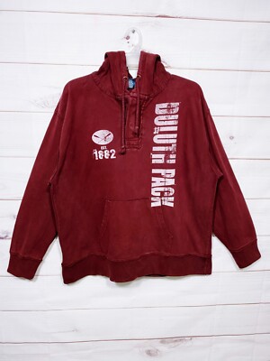 Camp David Mens Hoodie Size XL Burgundy Kangaroo Pocket Long Sleeve