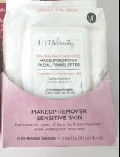 ULTA BEAUTY MAKEUP REMOVER FACIAL TOWELETTES ON THE GO CLEANSING PACK OF 25