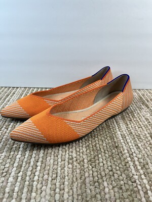 Rothy s Pointed Toe Sherbert Orange & Cream The Pointed Flats Wo s Sz 7