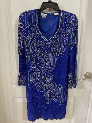 Stenay beaded dress- Women's-Royal blue- Size P8 | eBay Stenay beaded dress- Women's-Royal blue- Size P8 | eBay