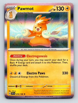 Stage 2 Pawmot HP 130 Electrogenesis Powerful Attack Rarity Yellow