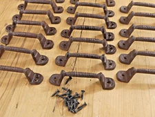 20 Cast Iron RUSTIC Barn Handle Gate Pull Shed Door Handles Fancy Drawer Pulls 