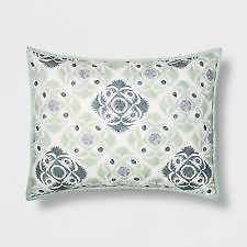 Threshold Green Linework Sham, Standard - 100% Cotton
