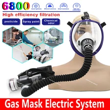 Electric Supplied Air Fed Full Face Gas Face Cover Mask Constant Flow Respirator