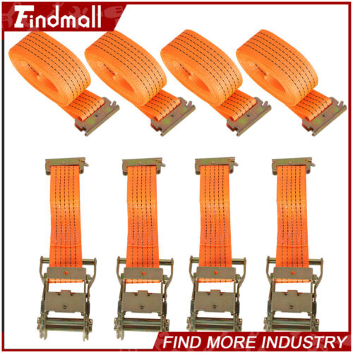 Findmall 4 pièces 2"×20' E-Track sangle à cliquet remorque sangle de fourgon de fret fermée - Photo 1 sur 14