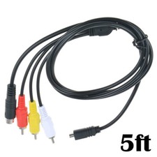 5ft AV A/V Audio Video TV-OUT Cable Cord For Sony Camcorder Handycam DCR-SR85/e