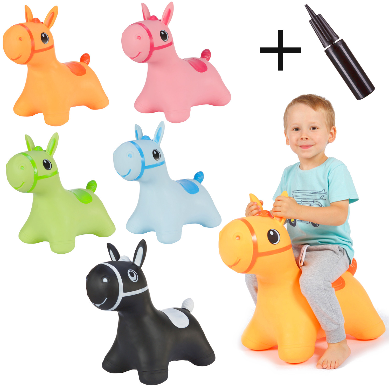 Juguete Inflable Saltador Hinchable Caballito para Saltar Bomba de Aire Ni?os 1+