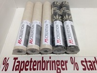 Vliestapete As 2X 38028-2 3X 38024-5 (5Rollen)BlüTenmuster Anthrazit Creme Beige